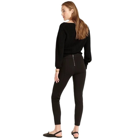 J.CREW PIXIE Pant Leggings in Stretch Ponte BLACK Size 4R - Picture 1 of 7